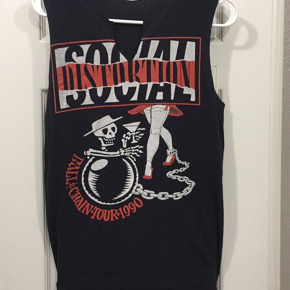 Vintage Social Distortion custom cut off tank